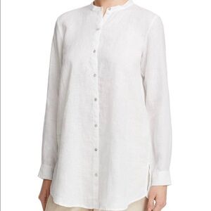 EILEEN FISHER Stretch Organic Cotton Tunic
Button Down Shirt, white